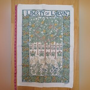 Vintage 'Liberty of London' Linen/Cotton Floral Tea Towel Made In Ireland